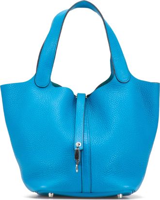 Hermès Pre-owned Womens Picotin Bucket Bag Leather - Blue - One Size