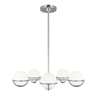 Loops 5 Bulb Chandelier LIght Highly Polished Nickel LED G9 3.5W in Metallics