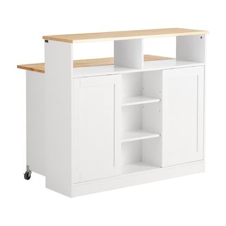 SoBuy Aparador de almacenamiento con encimera extensible madera blanco