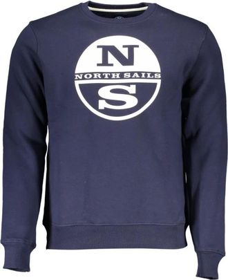 North Sails Sweatshirt met ronde hals - Heren - Sweatshirts - Blauw - L - Katoen - Hoodies & sweatvesten