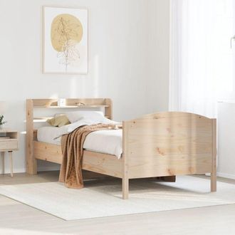 vidaXL Estructura De Cama Sin Colch&oacute;n Madera Maciza Pino 75x190 Cm Vidaxl