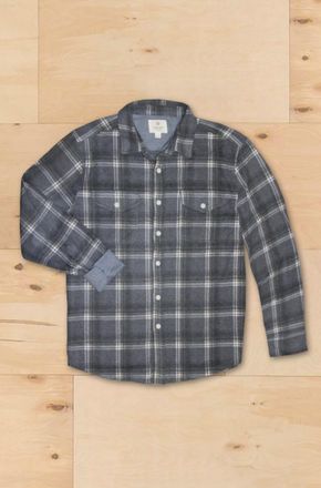 True Grit Mens Plaid Long Sleeve Button Down Shirt In Grey