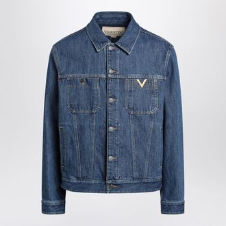 Valentino Blaue Jeansjacke von Valentino mit Vgold-Detail