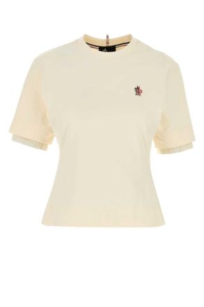Moncler Ivory Logo-patch Cotton T-shirt