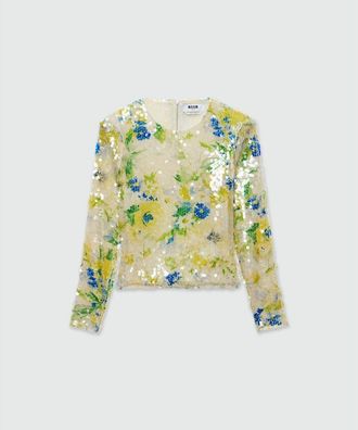 Msgm Bicolor Polyester Womens Blouse