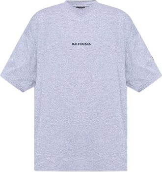 Balenciaga T-shirt con applicazione logo - Grigio