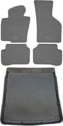 OEM Volkswagen Passat B6 Sed&aacute;n (4 Puertas) De 2005 A Octubre De 2009. Juego: Alfombrillas De Goma Para Coche + Alfombrilla Para Maletero