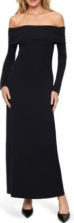 L*Space Carrie Long Sleeve Off the Shoulder Cover-Up Maxi Dress in Black at Nordstrom Rack, Size X-Small