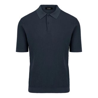 Bomboogie Polo de algod&oacute;n acanalado - Knitwear - Hombre - Azul - 3XL