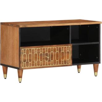vidaXL Vidaxl - Mueble De Tv Madera Maciza De Mango 80x33x46 Cm