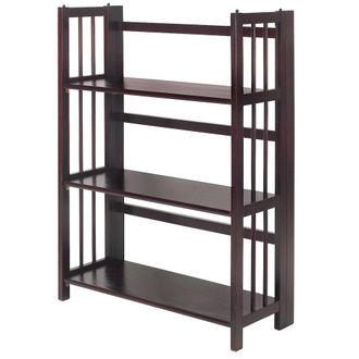 Casual Home 3-Shelf Folding Stackable Bookcase 27.5 Wide-Espresso