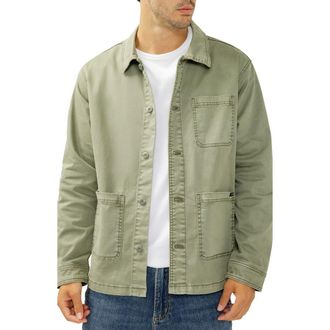 Silver Jeans Co Cotton Twill Chore Jacket in Palm Green at Nordstrom, Size Medium