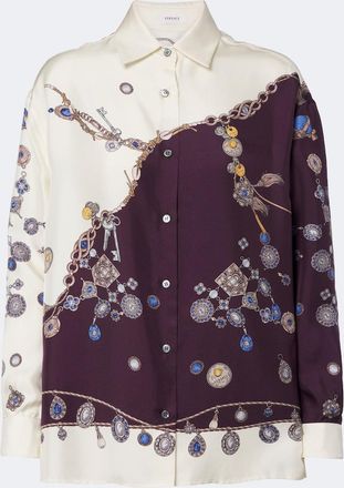 Versace Printed silk twill shirt