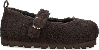 INUIKII Molly Curly buckle strap ballet flats - Brown