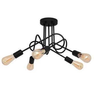 Netlighting Oxford Multi Arm Semi Flush Ceiling Light Black 50cm