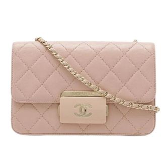 Chanel Pre-owned Leather Beauty Lock Matelasse Flap Bag - Dames - Pre-owned - Roze - Maat: ONE Size Leer