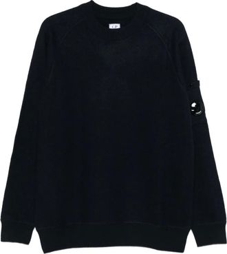 C.P. Company felted crew neck knit - men - Wool/Cotton - S - Blue