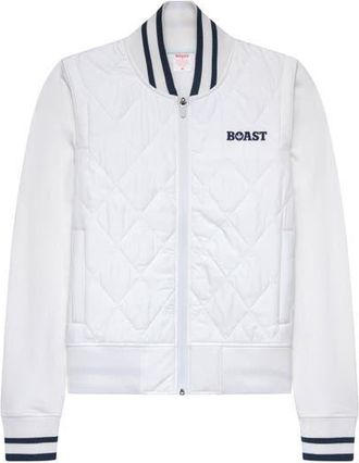 Boast Quilted Varsity Bomber in White at Nordstrom, Size X-Large