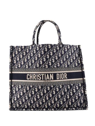 Dior Book Oblique Canvas Large tote bag - Blue