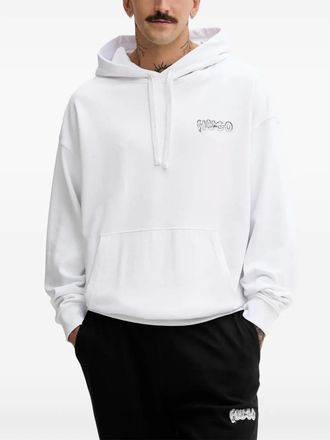 HUGO BOSS logo-print hoodie - Wit
