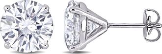 Amour 5-1/2 CT DEW Created Moissanite Solitaire Stud Earrings In 14K White Gold