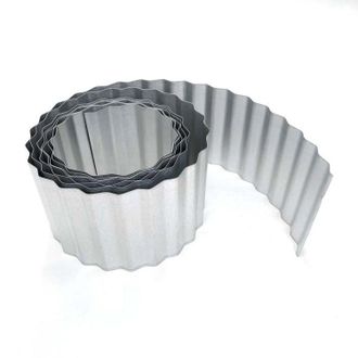 PRIMROSE Galvanised Metal Garden Lawn Wavy Edge Border Edging Roll in Silver | Size: 20 Pack