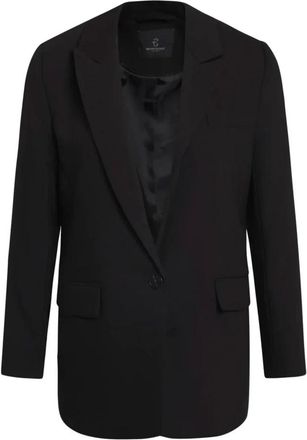 Bruuns Bazaar Jassen, Dames, Zwart, XS, Polyester, Klassieke Zwarte Blazer met Zakken