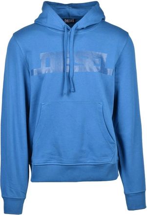 Diesel Felpa con cappuccio - Heren - Hoodies - Blauw - XL - Katoen - Hoodies & sweatvesten