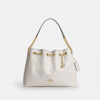 Coach Evelyn Shoulder Bag With Quilting And Charm