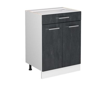 Vicco Mueble Bajo De Cocina R-line, Hormig&oacute;n Negro, 60 Cm Sin Encimera