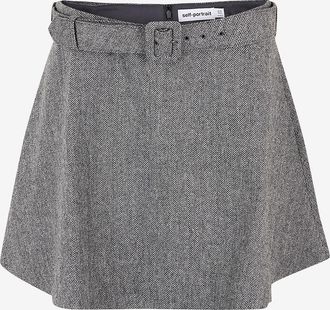 Self Portrait Kurzer Faltenrock aus Fischgr&auml;tmaschenware