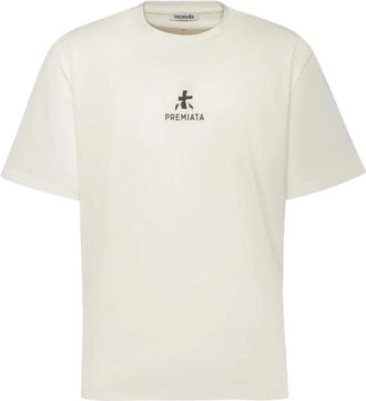 Premiata Wit T-shirt met centraal logo - Heren - T-shirts - Wit - M - Katoen - Tops