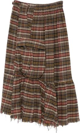 R13 Raw Hem Gathered Cargo Rok - Dames - Rokken - Bruin - Maat: S Zijde