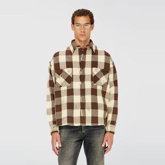 Diesel Check flannel shirt with distressed effect - Shirts - Man - Multicolor