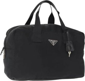 Prada Pre-owned Weekend Bags, female, Black, Size: ONE SIZE Pre-owned Vintage Nylon Weekend Bag
