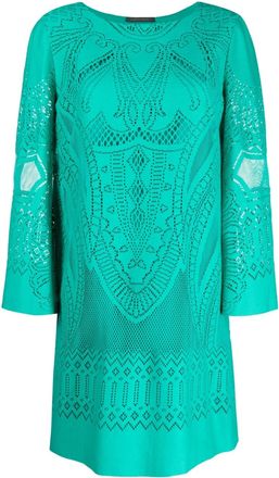 Alberta Ferretti perforated shift dress - women - Acetate/Cotton/Polyamide/Silk/Elastane - 44 - Green