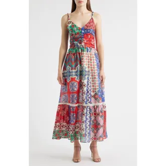 Ciebon Dawn Maxi Dress in Red Multi at Nordstrom Rack, Size X-Small