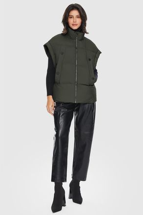 Orolay Oversized Sleeveless Classic Puffer Vest in Olive at Nordstrom, Size Xx-Large