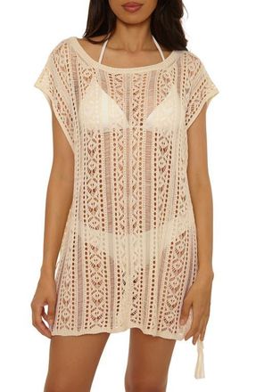 BECCA by Rebecca Virtue Boho Bliss Sheer Cover-Up Tunic in Natural at Nordstrom, Size X-Small