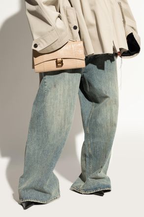 Balenciaga Hourglass Clutch Bags, Womens, Beige