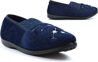 Generic Ladies Carpet Slippers Size 3 Ladies Slip On Slippers Size 4 Womens Carpet Slipper Womens Slip On Slipper Sizes 3-8 Navy 4 UK