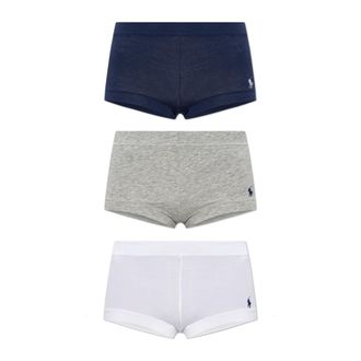 Polo Ralph Lauren Boxer in Cotone 3 Pezzi - - Underwear - Donna - Blu - M