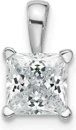 Diamond2Deal 14k White Gold 1 Ct Princess Cut Lab Grown Diamond Pendant