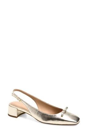 Cole Haan Patsy Bow Slingback Pump in Soft Gold Leather at Nordstrom Rack, Size 8.5