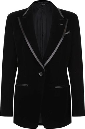 Tom Ford Wallis Single Breasted Tuxedo Jacket - Dames - Blazers - Zwart - S - Satijn - Jassen