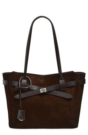 Balenciaga Medium Waxed Suede Tote in 2308 Light Espresso at Nordstrom