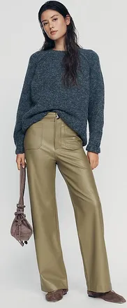 Maeve Colette Faux-Leather Full-Length Pants