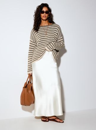 Icone Womens Satiny maxi skirt