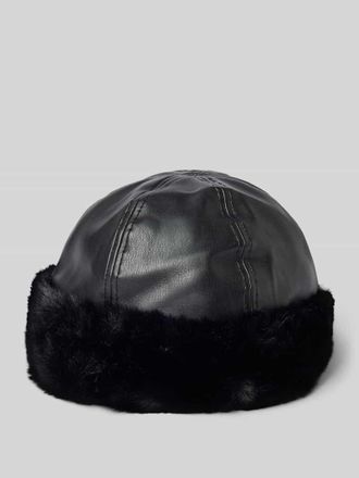 Pieces M&uuml;tze mit Kunstfellbesatz Modell RANDIN in Black, Gr&ouml;&szlig;e 1