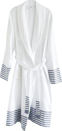 Anaya with Love Cool Cotton Sailing Stripe Robe in White at Nordstrom, Size X-Small